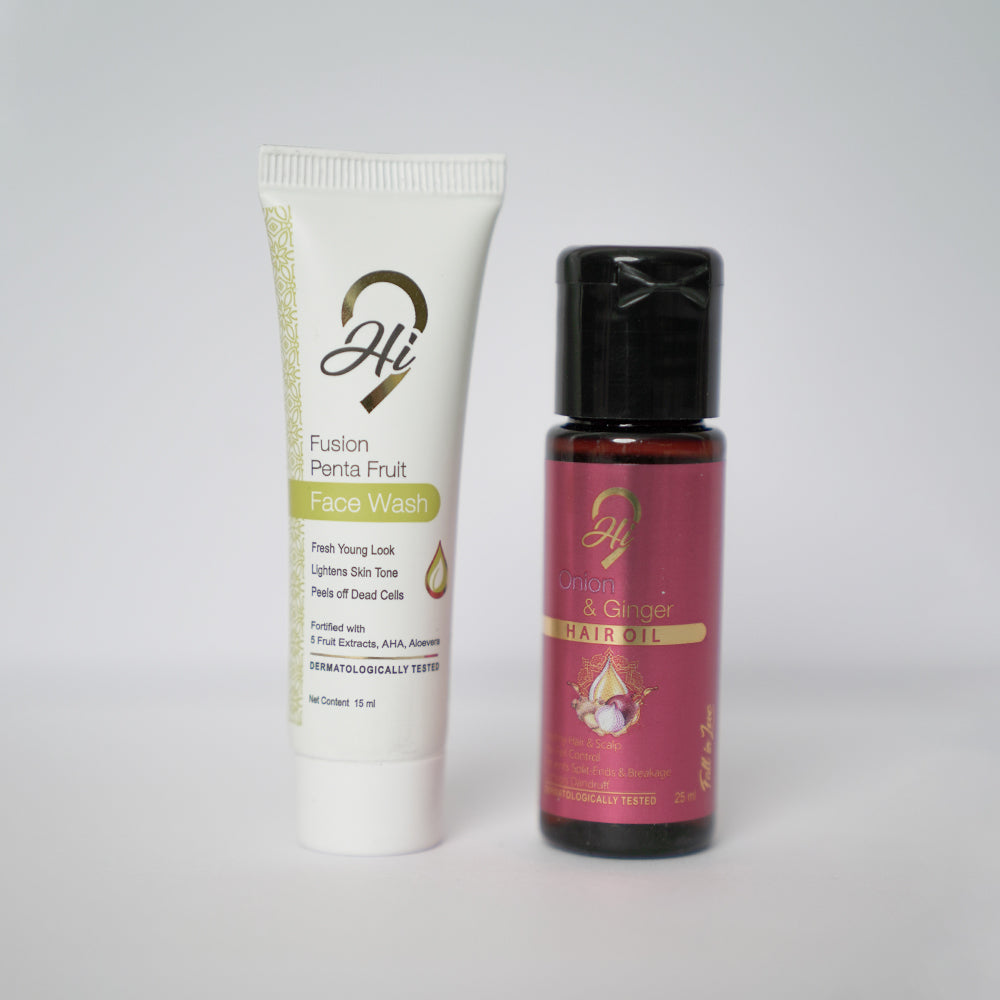 Hi9 Onion & Ginger Hair Oil & Hi9 Fusion Penta Fruit Face Wash