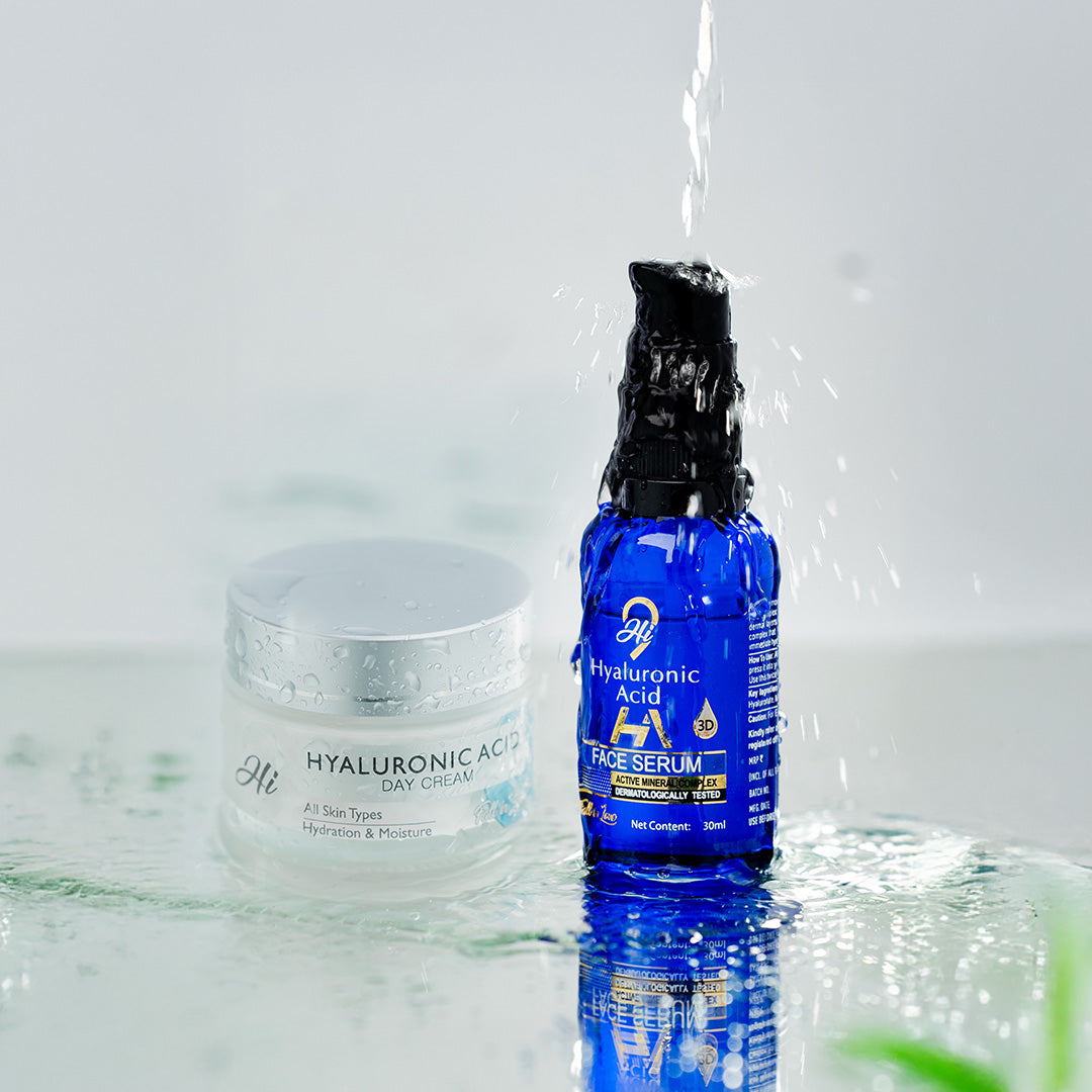 Hi9 Hydration & Glow Combo | Hyaluronic Acid Face Serum (30ML) + Hyaluronic Acid Day Cream (50g) | Deep Hydration & Skin Nourishment