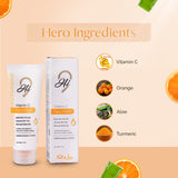 Hi9 Vitamin C Exfoliating Face Wash - 75ml | Clean Skin with Orange and Turmeric Extract | Vitamin C Face Wash for Women and Men | Refreshing and Brightening Daily Cleanser for All Skin Types