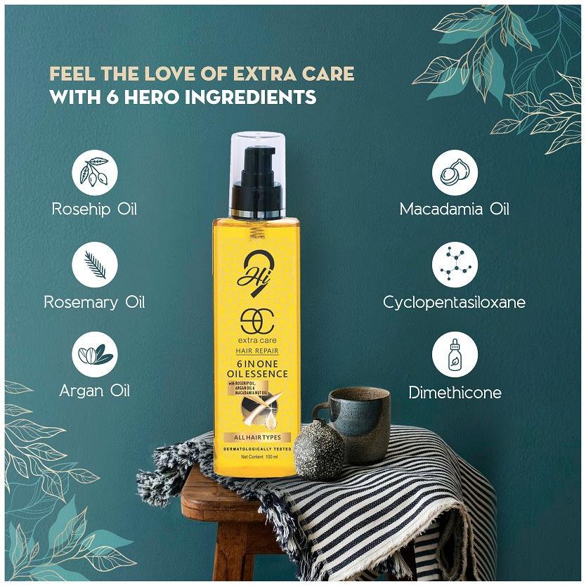 Hi9 Six in One Essence Extra Care Hair Oil for All Hair Types, 100ml - Myhi9