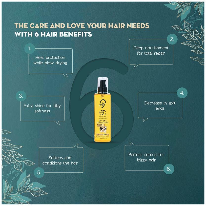 Hi9 Six in One Essence Extra Care Hair Oil for All Hair Types, 100ml - Myhi9