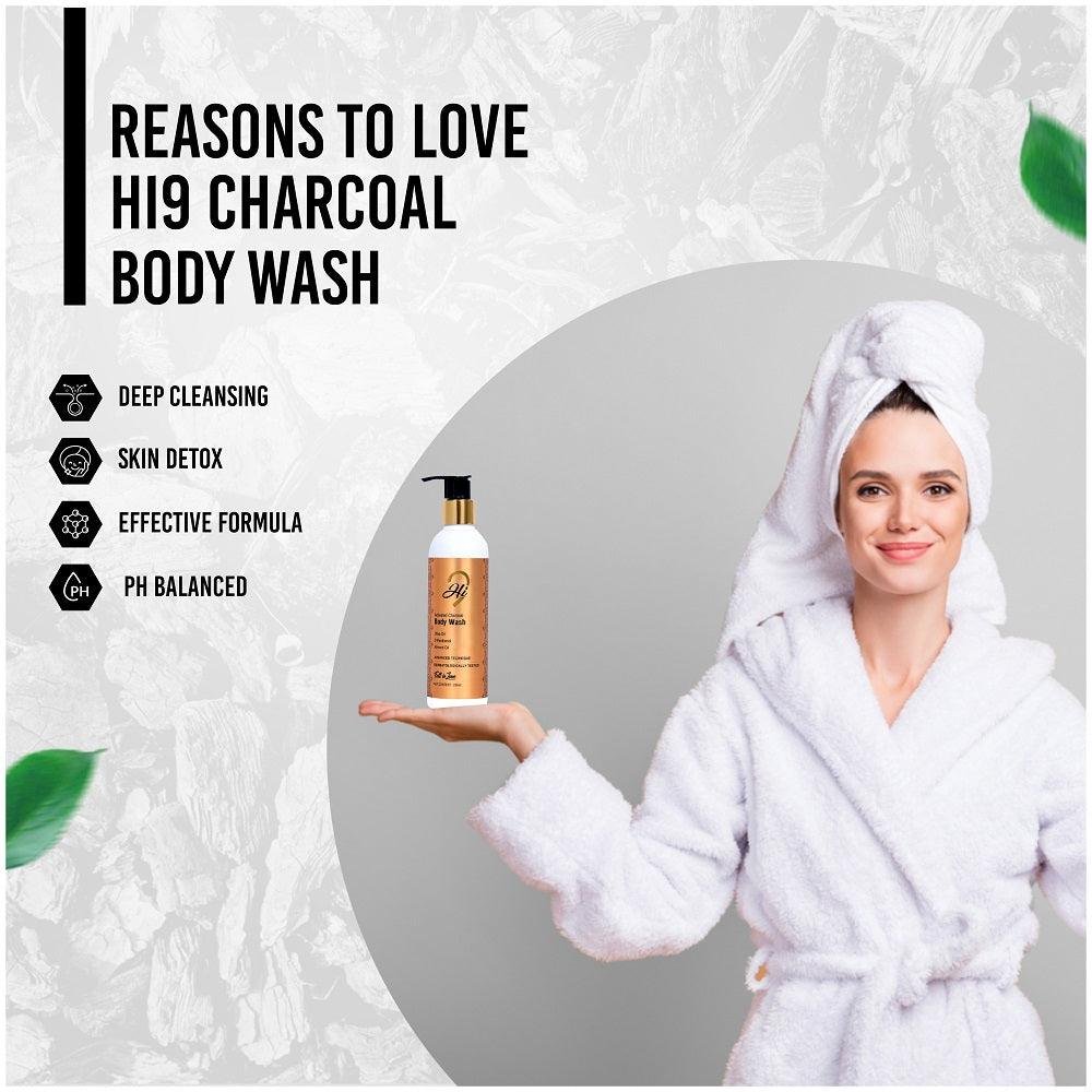 Hi9 Charcoal Body Wash 250ml - Deep Cleansing & Dirt Removal