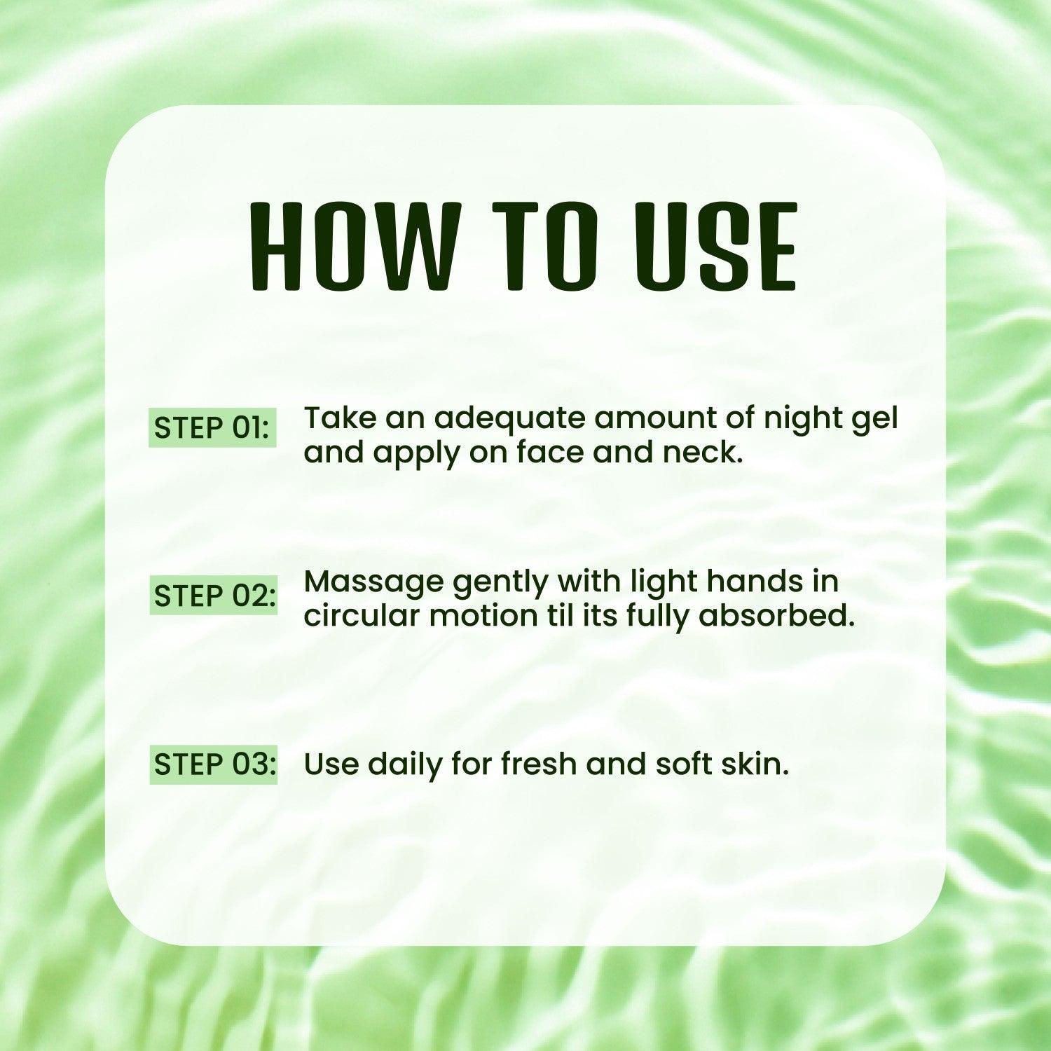Hi9 Green Tea with Active Mineral Complex Night Gel for Glowing & Hydrating Skin, 50gm - Myhi9