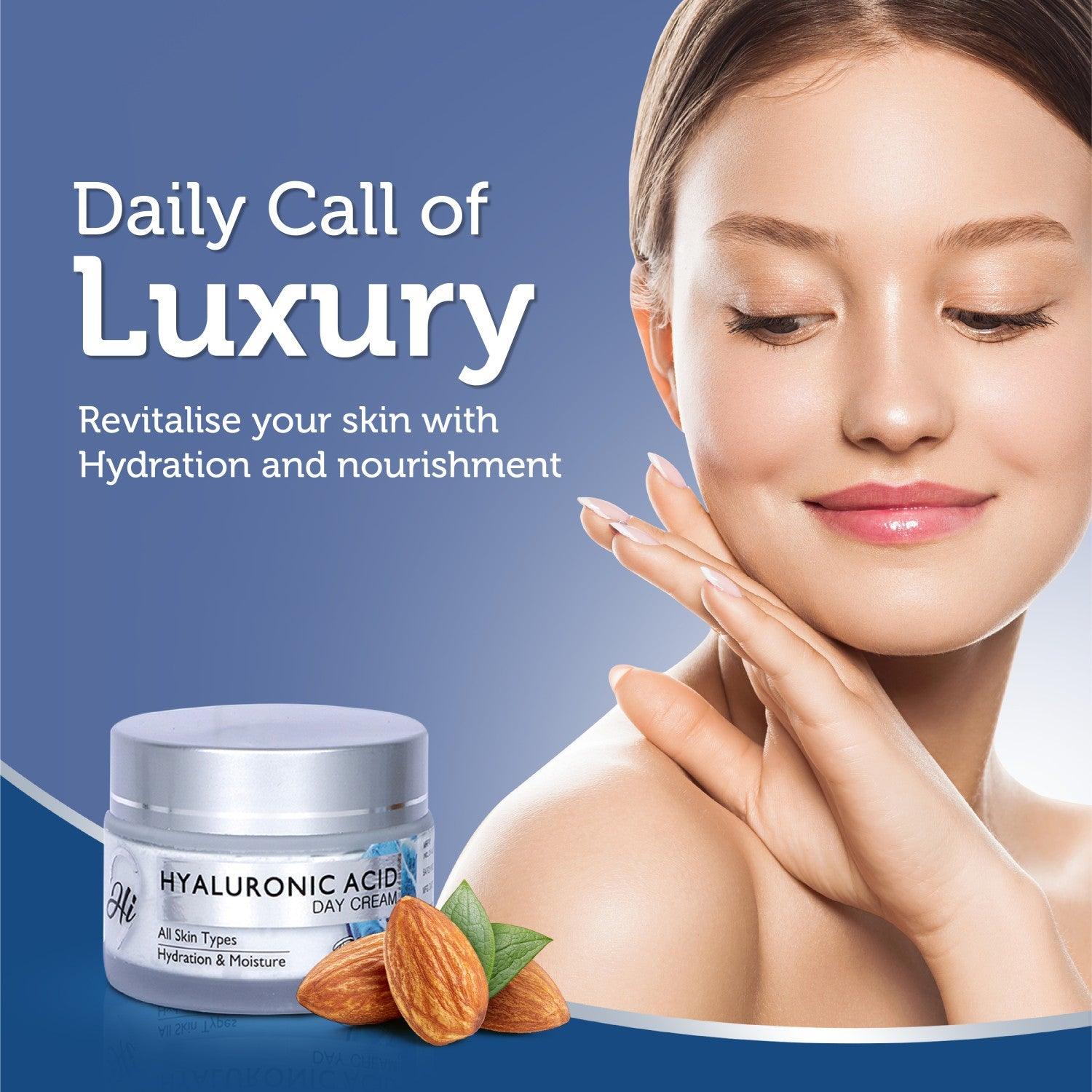 Hi9 Hyaluronic Acid Day Cream - Non-Greasy UV Protection For Hydrated & Radiant Skin, 50gm - Myhi9