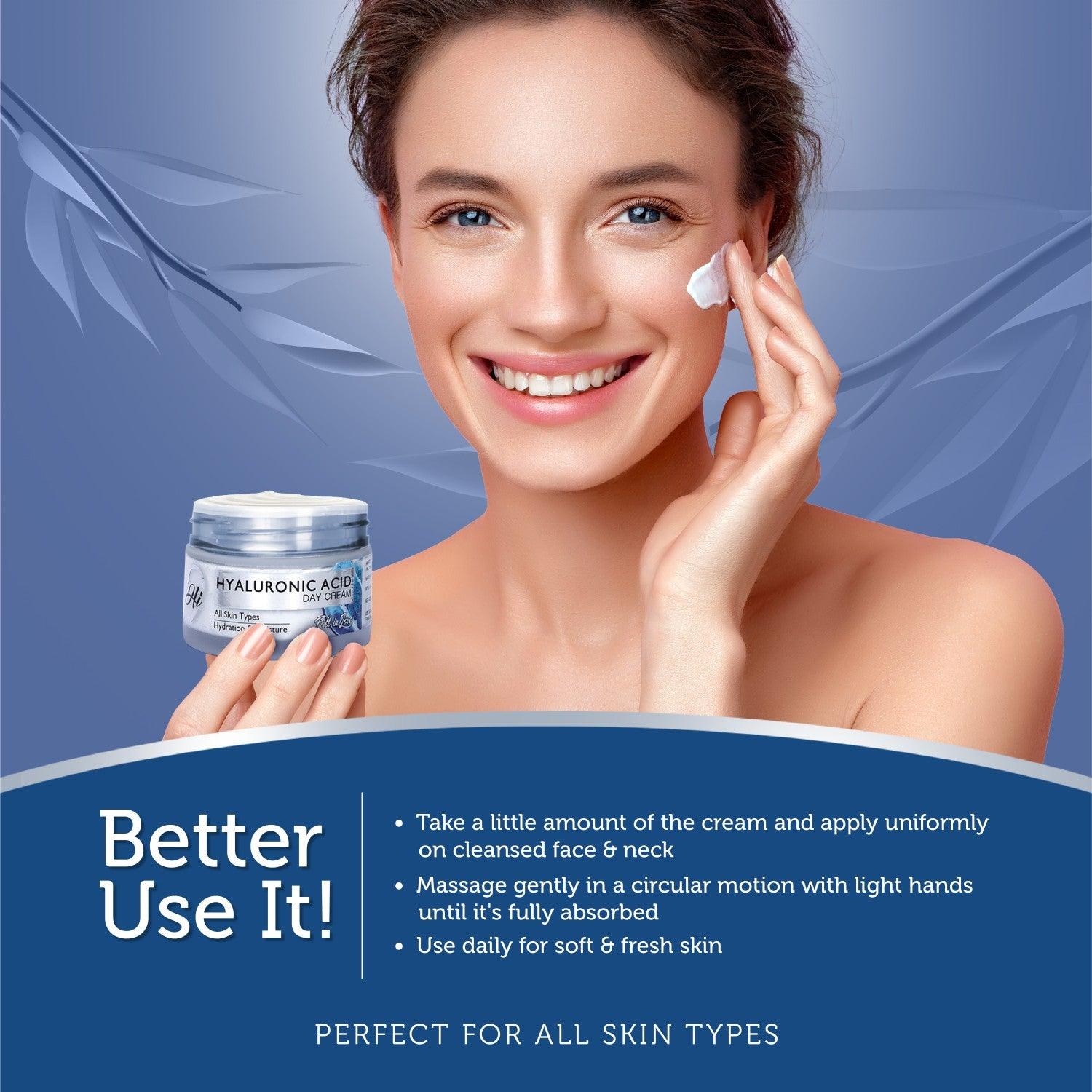 Hi9 Hyaluronic Acid Day Cream - Non-Greasy UV Protection For Hydrated & Radiant Skin, 50gm - Myhi9