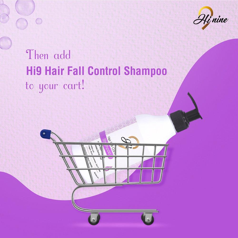 Hi9 Hair Fall Control Shampoo - Intense Repair Formula for Damaged Hair, 300ml - Myhi9