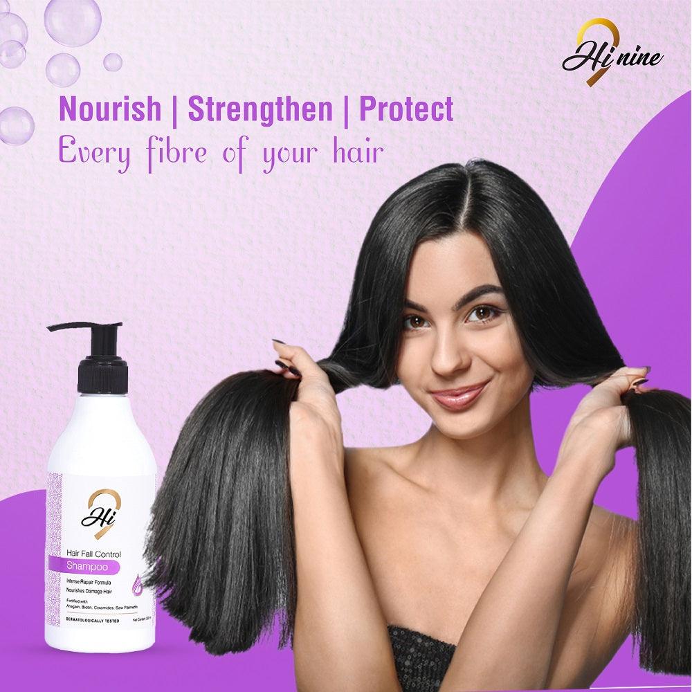 Hi9 Hair Fall Control Shampoo - Intense Repair Formula for Damaged Hair, 300ml - Myhi9