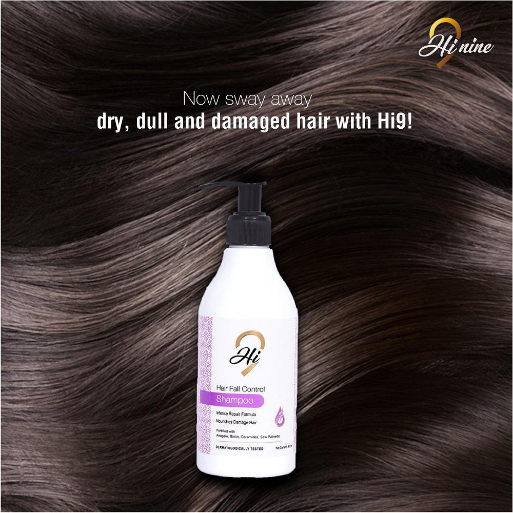 Hi9 Hair Fall Control Shampoo - Intense Repair Formula for Damaged Hair, 300ml - Myhi9