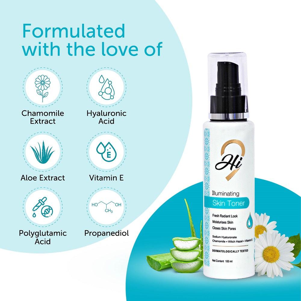 Hi9 Illuminating Skin Toner for Skin Tightening & Pore Refining, 100ml - Myhi9