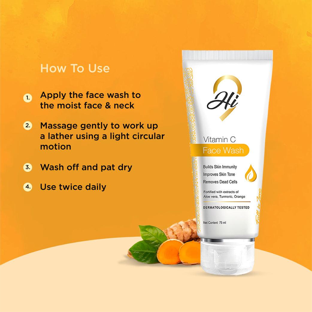 Hi9 Vitamin C Face Wash For Brightening &amp; Radiant Skin, 75ml - Myhi9