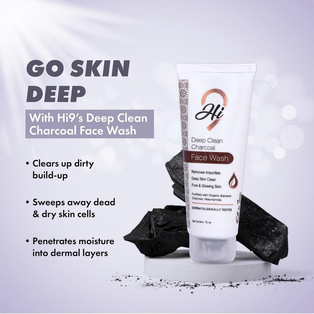 Elevate Your Skincare Routine with Hi9 Gentle Exfoliant Face Scrub and Deep Clean Charcoal Face Wash Combo