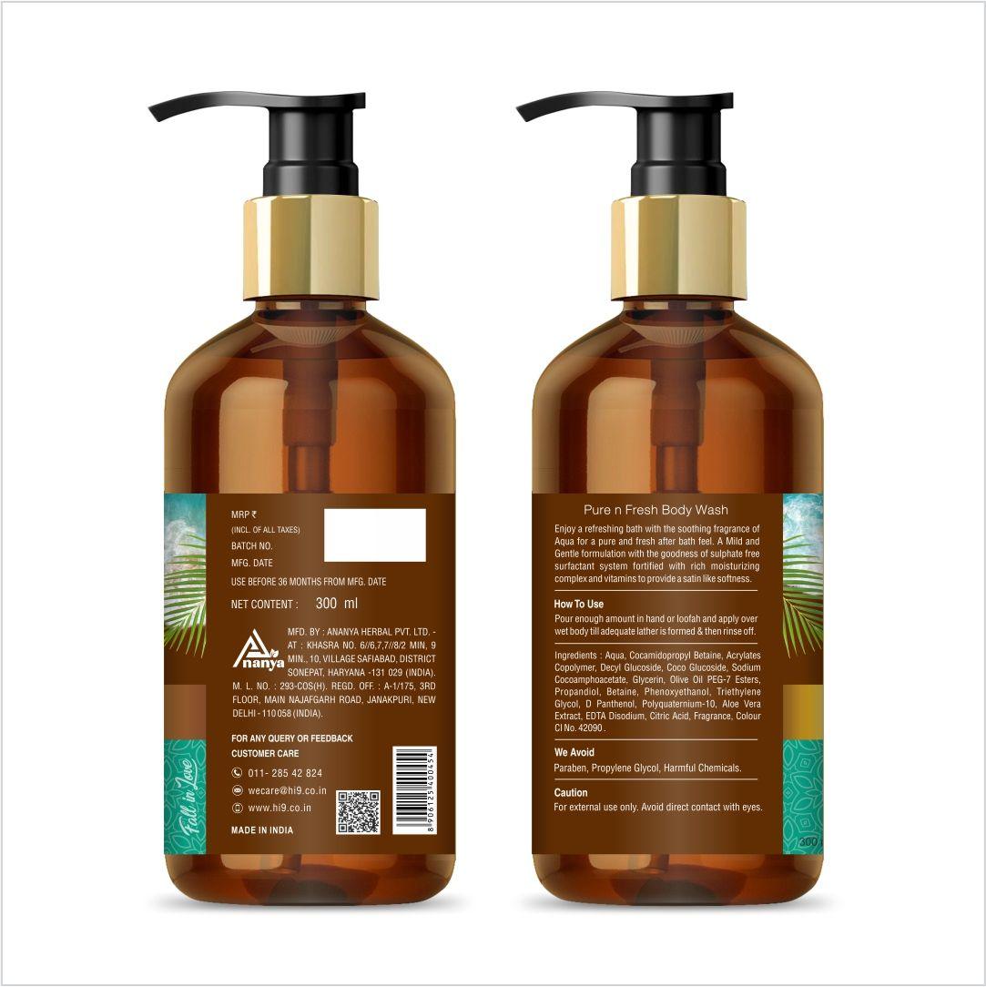 Hi9 Pure &amp; Fresh Body Wash for Moisturizing Refreshing &amp; Soft Skin,300ml - Myhi9
