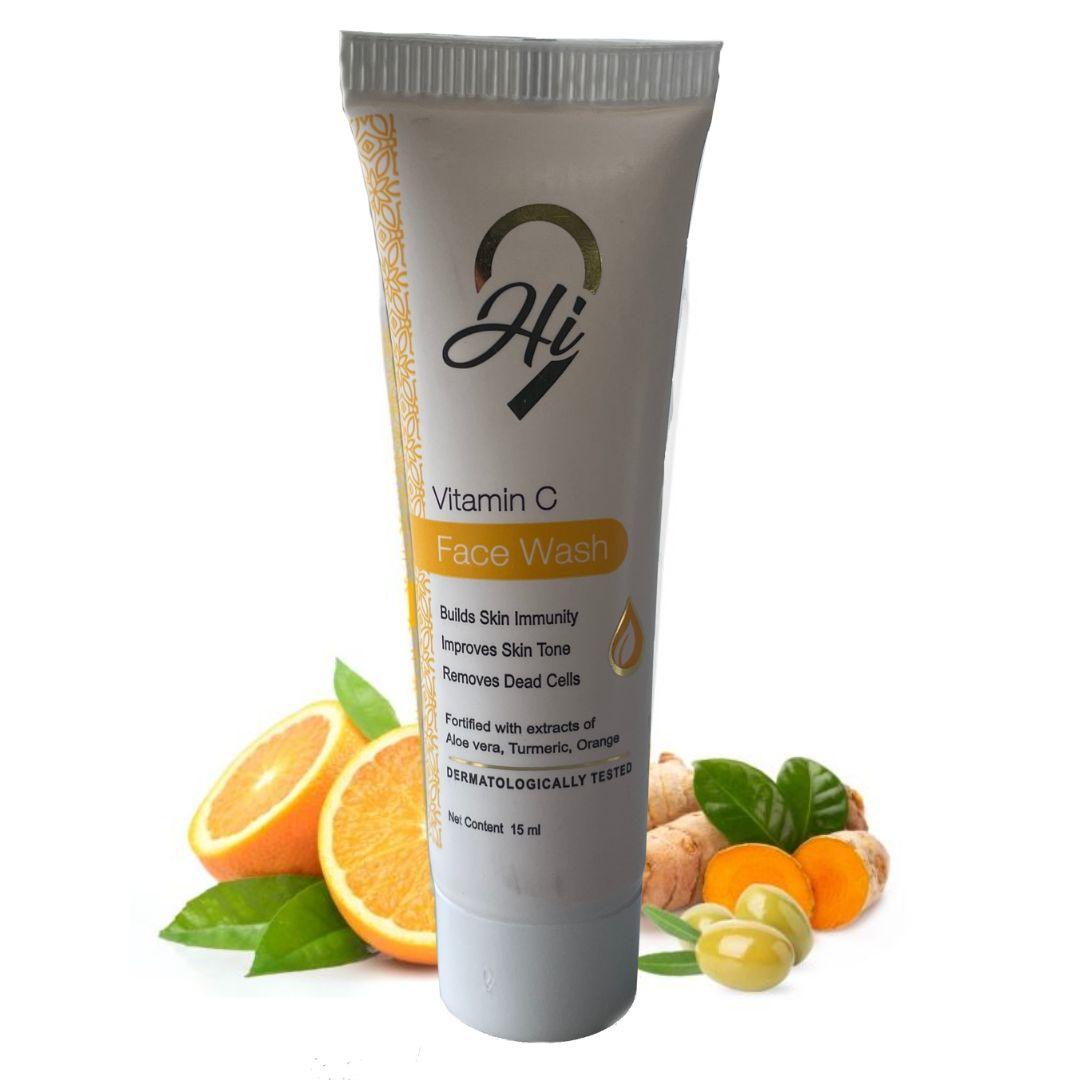 Hi9 trial pack Vitamin C Face Wash For Brightening &amp; Radiant Skin, 15ml Miniature - Myhi9