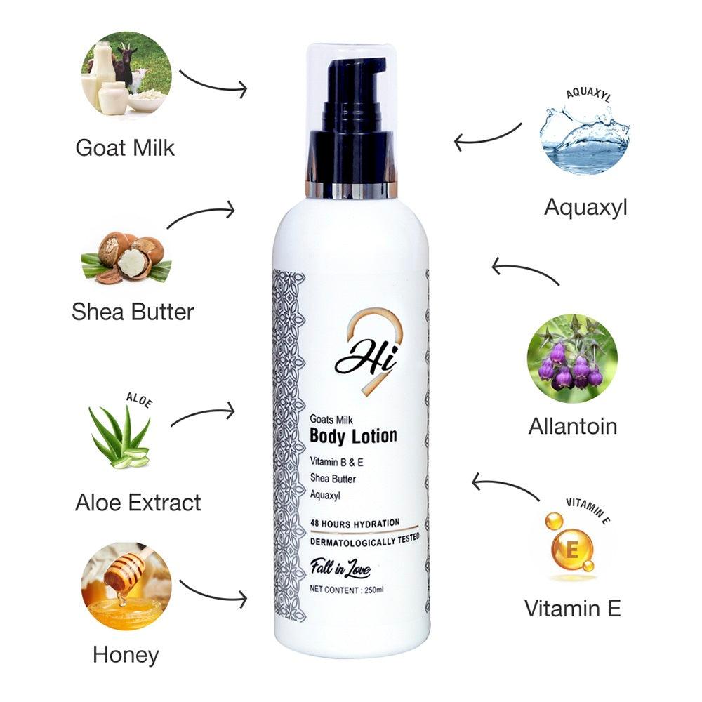 Hi9 Body Care Combo Pack of Pure &amp; Fresh Body Wash with Goat Milk Body Lotion (Pack of 2) - Myhi9