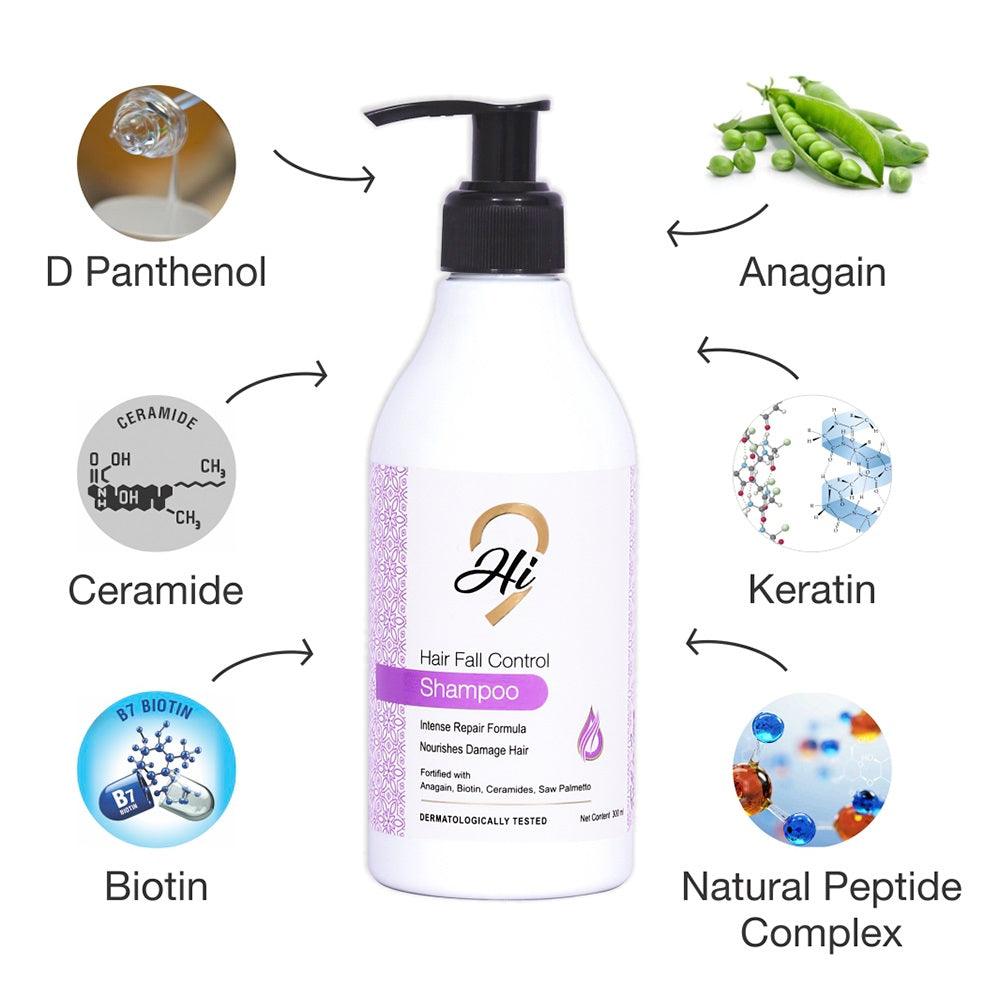 Hi9 Hair Loss Combo Pack includes Onion Oil, Hair loss Shampoo and Six in One Essence Extra Care Oil (pack of 3) - Myhi9