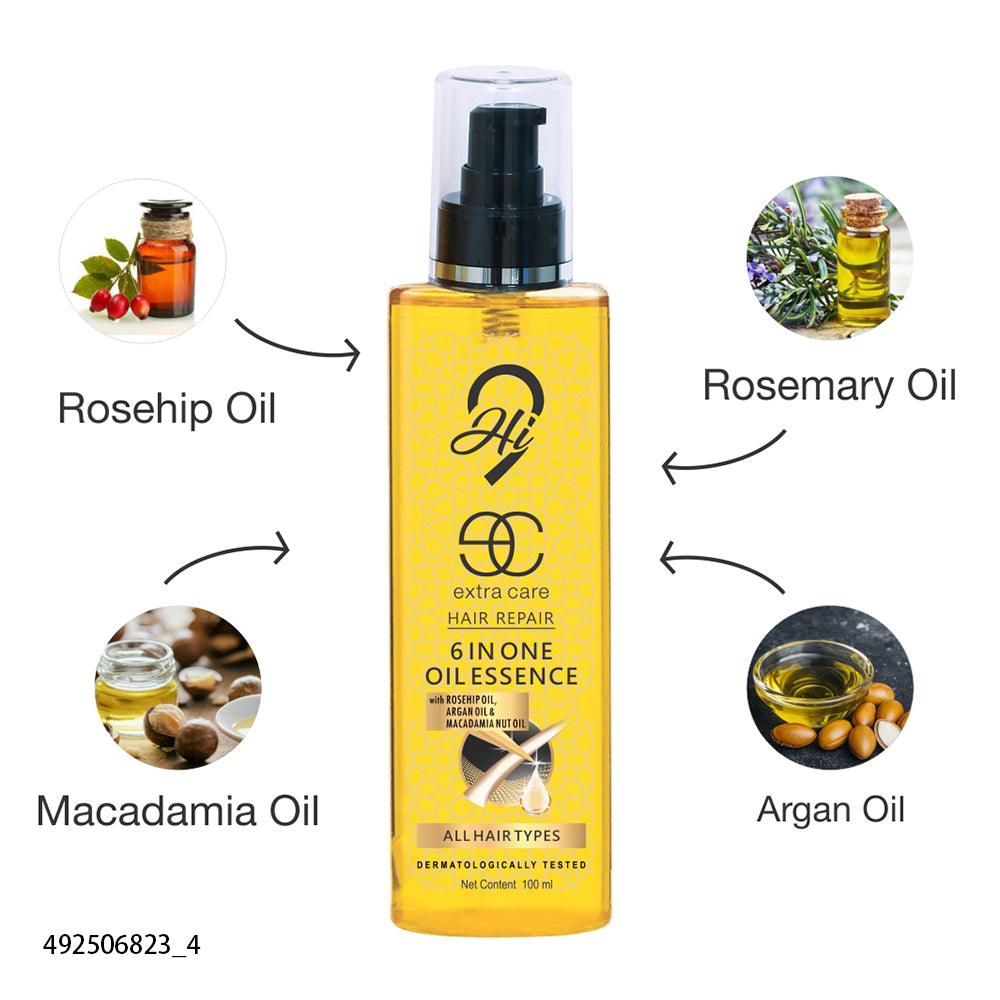 Hi9 Hair Loss Combo Pack includes Onion Oil, Hair loss Shampoo and Six in One Essence Extra Care Oil (pack of 3) - Myhi9