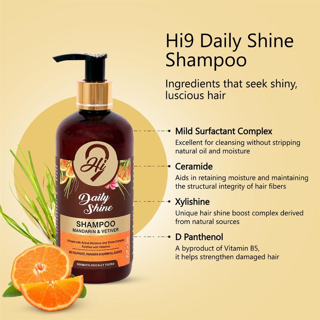 Hi9 Paraben Free Daily Shine Shampoo For Long &amp; Strong Hair, 300ml - Myhi9