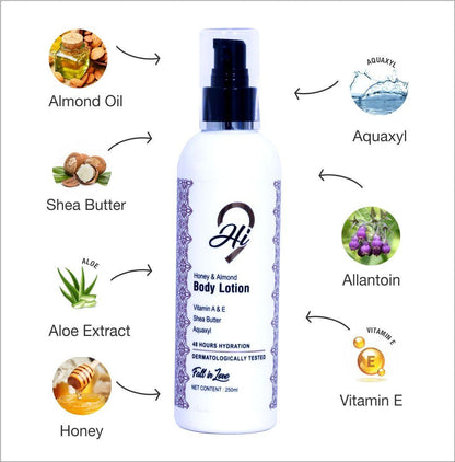Hi9 Body Care Combo Pack of Mild n Gentle Body Wash Moisturizing Refreshing &amp; Soft Skin with Almond Honey body lotion (Pack of 2) - Myhi9