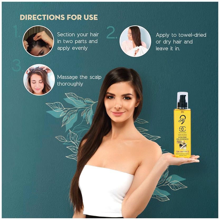 Hi9 Six in One Essence Extra Care Hair Oil for All Hair Types, 100ml - Myhi9