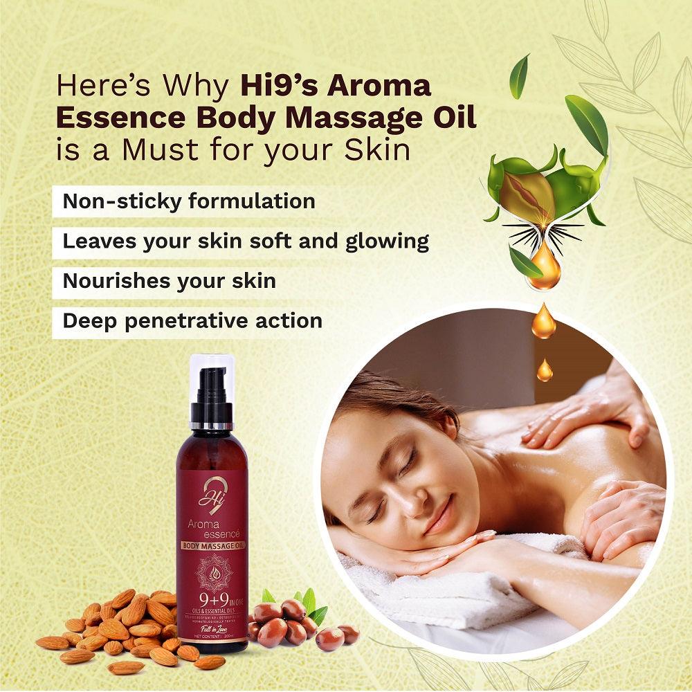 Hi9 Aroma Essence Body Massage Oil - 9 Plus 9 In One, 200ml - Myhi9