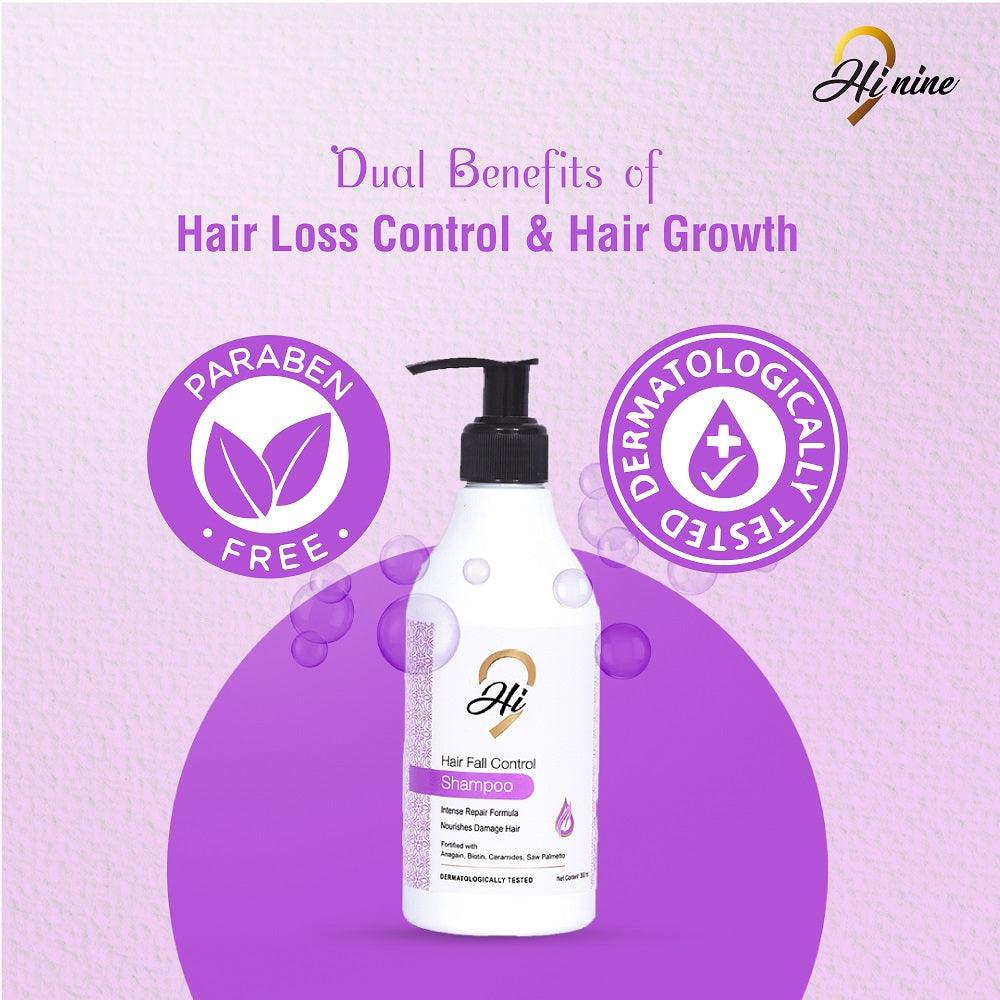 Hi9 Hair Fall Control Shampoo - Intense Repair Formula for Damaged Hair, 300ml - Myhi9