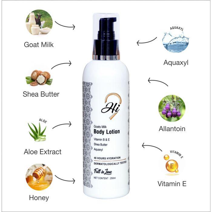 Hi9 Goat Milk Body Lotion For Healthy &amp; Glowing Skin, 250ml - Myhi9