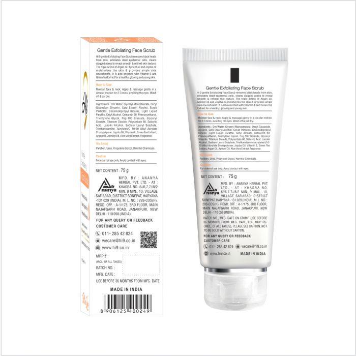 Hi9 Gentle Exfoliant Face Scrub For Black Heads And Dead Cells, 75gm - Myhi9